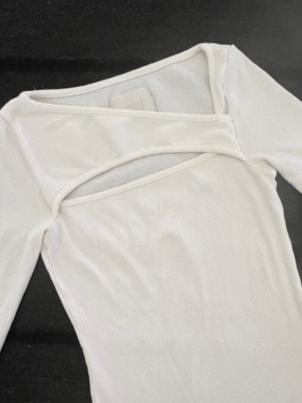 Citizens Of Humanity White Soft Ribbed Top with Bateau Neck